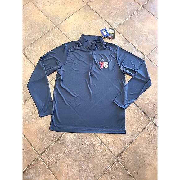 NWT Philadelphia 76ers Antigua Tribute Quarter Zip Pullover Mens M Sport BALL - Picture 2 of 10